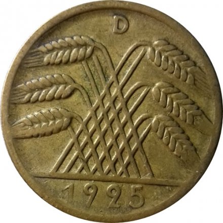 Веймарская республика 10 рейхспфеннигов 1925 год (D)