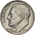 США 1 дайм (10 центов) 1975 год - Франклин Рузвельт (без отметки МД)