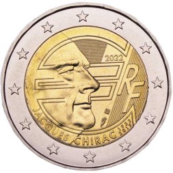 Франция 2 евро 2022 год - Жак Ширак