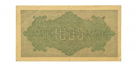 Веймарская Республика 1000 марок 1922 год - Красный номер SB - VF