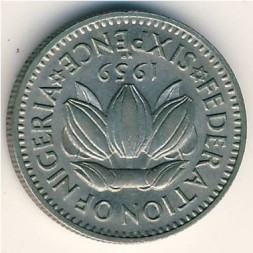 Нигерия 6 пенсов 1959 год