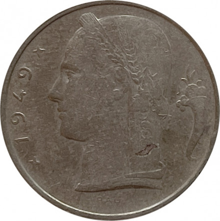 Бельгия 5 франков 1949 год BELGIQUE