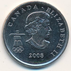 Канада 25 центов 2008 год - Бобслей