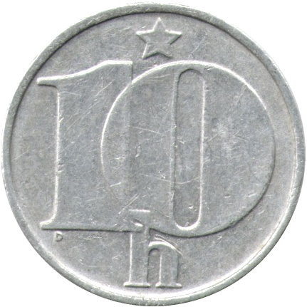 Чехословакия 10 геллеров 1974 год