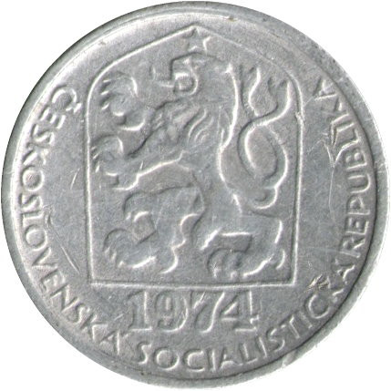 Чехословакия 10 геллеров 1974 год