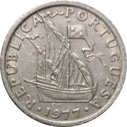 Португалия 2,5 эскудо 1977 год