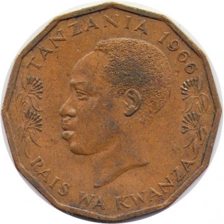 Танзания 5 центов 1966 год