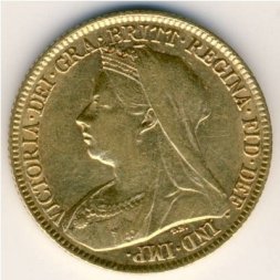 Великобритания 1/2 соверена 1896 год