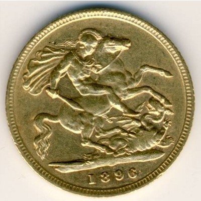 Великобритания 1/2 соверена 1896 год
