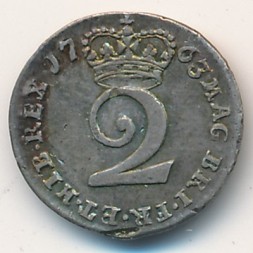 Великобритания 2 пенса 1763 год