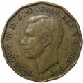 Великобритания 3 пенса 1943 год - Король Георг VI