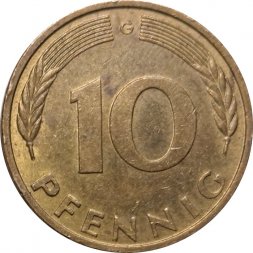 ФРГ 10 пфеннигов 1990 год (G)