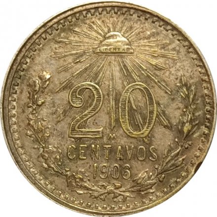 Мексика 20 сентаво 1906 год
