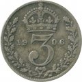 Великобритания 3 пенса 1906 год