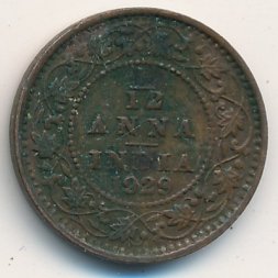 Британская Индия 1/12 анны 1929 год