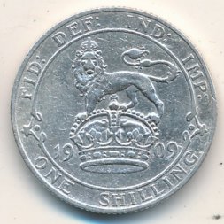Великобритания 1 шиллинг 1909 год