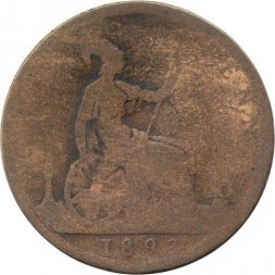 Великобритания 1 пенни 1893 год (бронза, коричневый цвет)
