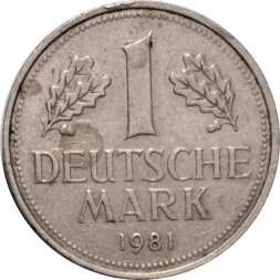 ФРГ 1 марка 1981 год (G)