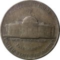 США 5 центов 1944 год - Томас Джефферсон (без отметки МД)