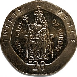 Гибралтар 20 пенсов 1999 год