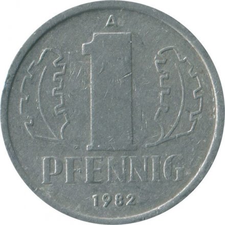 ГДР 1 пфенниг 1982 год 