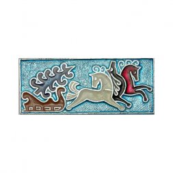  Значок СССР. Русская зима. Сани и лошади. 