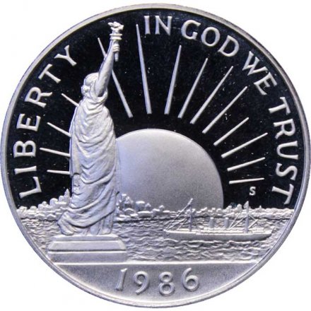 США 1/2 доллара 1986 год - 100 лет Статуе Свободы (S)