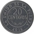 Боливия 20 сентаво 2016 год UNC
