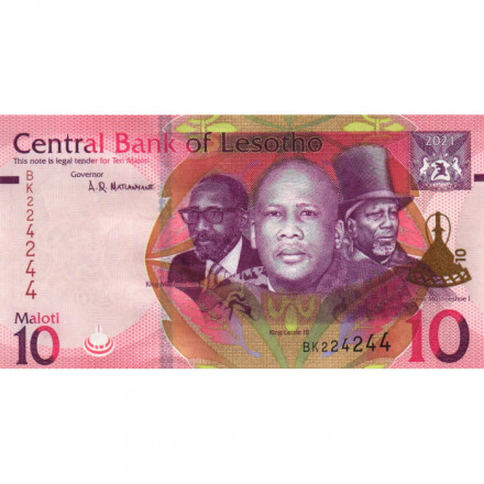 Лесото 10 малоти 2021 год - Королевская династия UNC