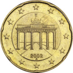 Германия 20 евроцентов 2002 год (A)