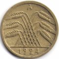 Веймарская республика 5 рентенпфеннигов 1924 год (A)