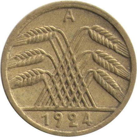 Веймарская республика 5 рентенпфеннигов 1924 год (A)