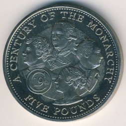 Гернси 5 фунтов 2001 год