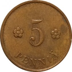 Финляндия 5 пенни 1940 год