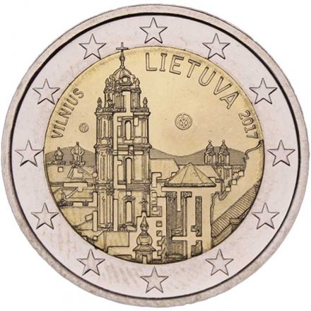Литва 2 евро 2017 год - Вильнюс. Костёл Святых Иоаннов