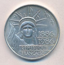 Франция 100 франков 1986 год - 100 лет Статуи Свободы