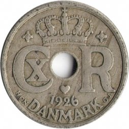 Дания 10 эре 1926 год - Король Кристиан X