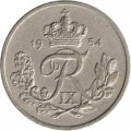 Дания 25 эре 1954 год - Король Фредерик IX