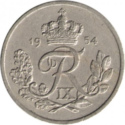 Дания 25 эре 1954 год - Король Фредерик IX