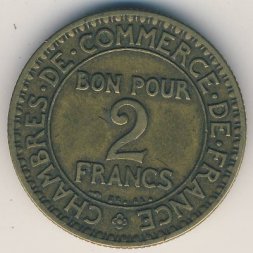 Франция 2 франка 1924 год