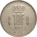 Люксембург 10 франков 1977 год