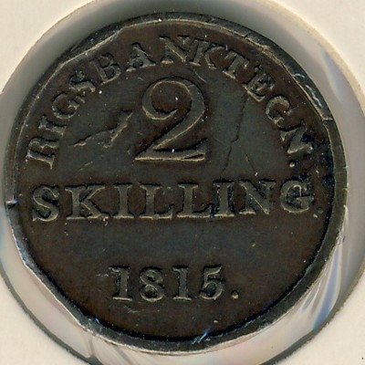Дания 2 скиллинга 1815 год