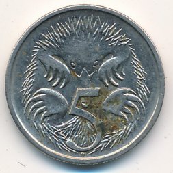 Австралия 5 центов 1992 год - Ехидна
