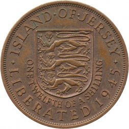 Джерси 1/12 шиллинга 1945 год - Освобождение (Король Георг VI)