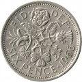 Великобритания 6 пенсов 1966 год