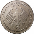 ФРГ 2 марки 1973 год - Конрад Аденауэр, 20 лет Федеративной Республике (1949-1969) (F)