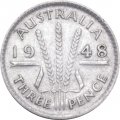 Австралия 3 пенса 1948 год -  Король Георг VI