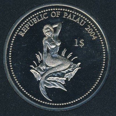 Палау 1 доллар 2004 год - Защита подводного мира. Морская черепаха