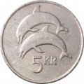 Исландия 5 крон 1987 год - Дельфины
