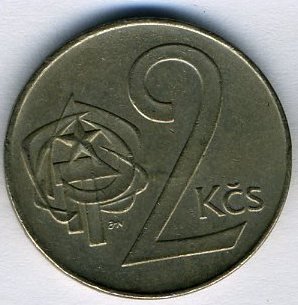 Чехия 2 кроны 1990 год